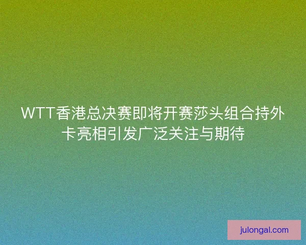 WTT香港总决赛即将开赛莎头组合持外卡亮相引发广泛关注与期待